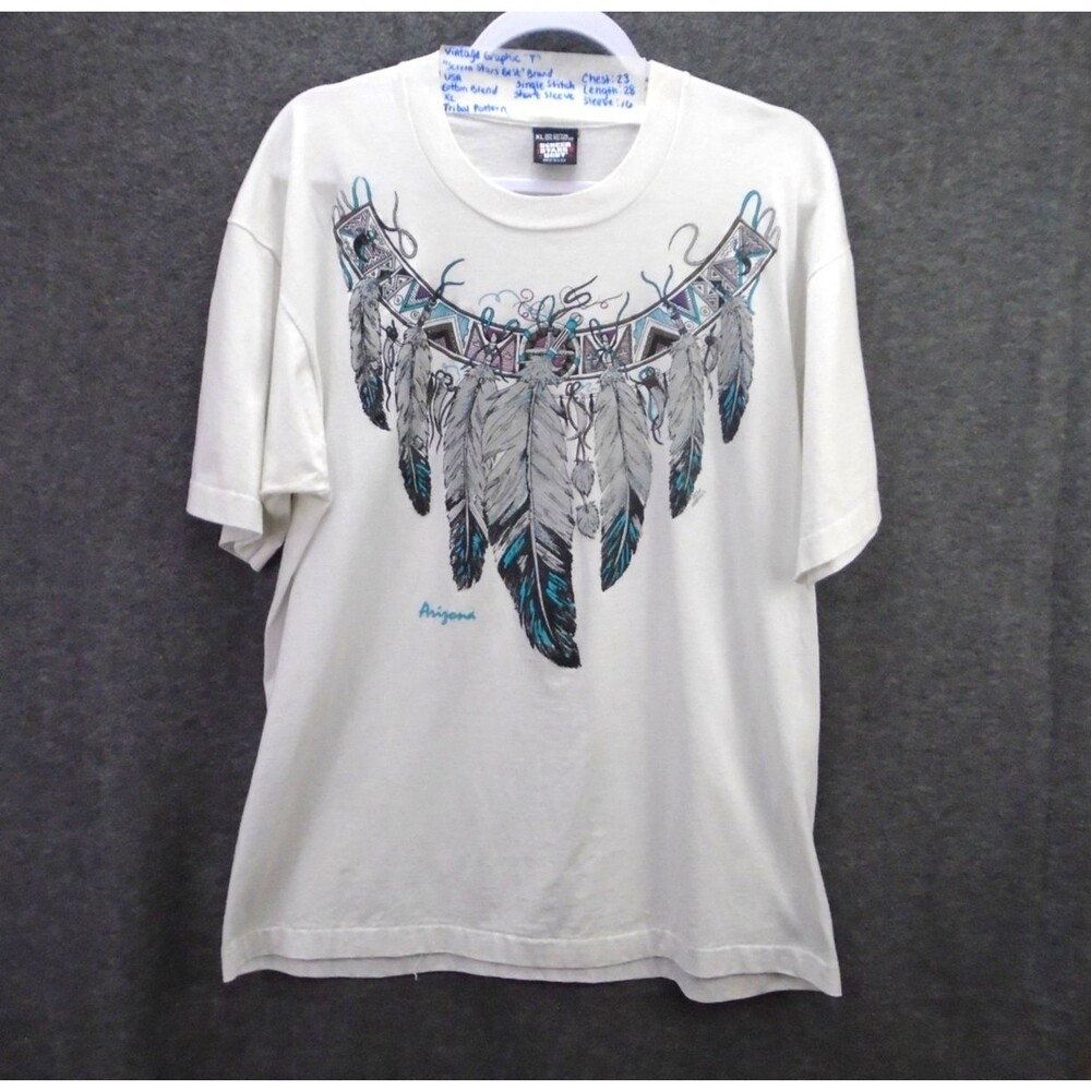 Vtg 90s Screen Stars Best Arizona T Shirt XL Single Stitch Dreamcatcher Native